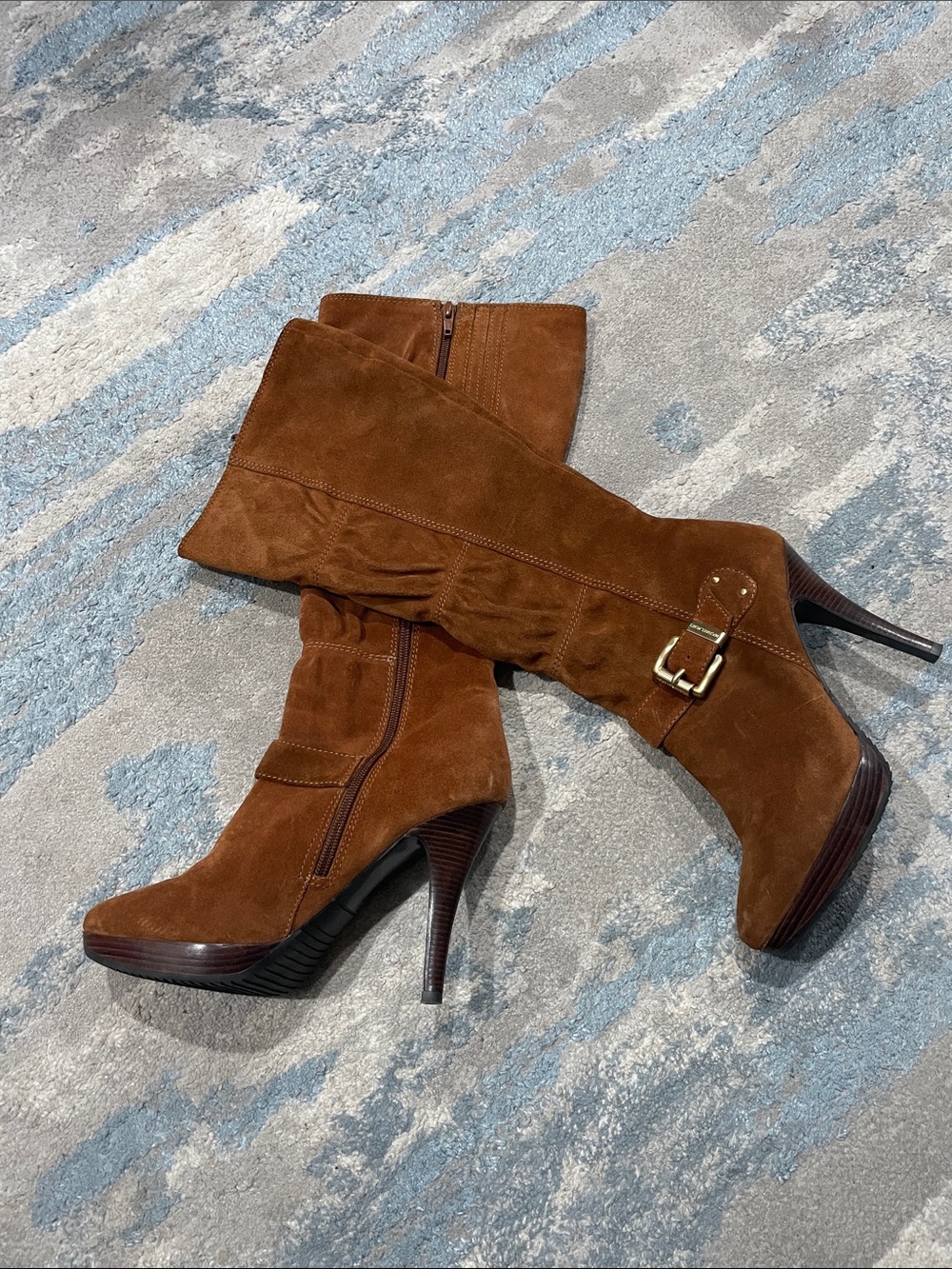 Michael Kors Cognac Suede Leather Knee-High Boots Size 8